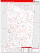 Dutchess County Metro Area Digital Map Red Line Style